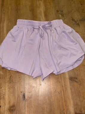 Light Lavender Elastic Waist Drawstring Shorts Girls 12Y
